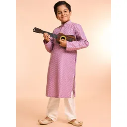 Manyavar Boys Woven Design Kurta with Pyjama-picture-23