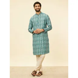 Manyavar Chevron Mandarin Collar Kurta-picture-28