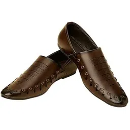 manyavar Dark Brown Loafer Style Self Design Shoes|Men's Ethnic Jutti | Juttis and Mojaris (Brown)-picture-38
