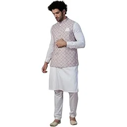 manyavar Digital Printed Ethnic Nehru Jacket for Men (Jacket Only)-picture-20