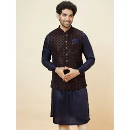 Manyavar Embroidered Mandarin Collar Nehru Jacket-picture-23
