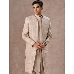 Manyavar Embroidered Mandarin Collar Sherwani-picture-41