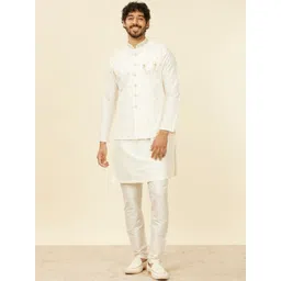 Manyavar Embroidered Woven Nehru Jacket-picture-21