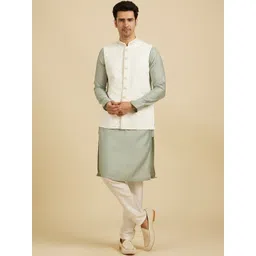 Manyavar Embroidered Woven Nehru Jacket-picture-19