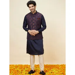 Manyavar Floral Woven Design Nehru Jacket-picture-16
