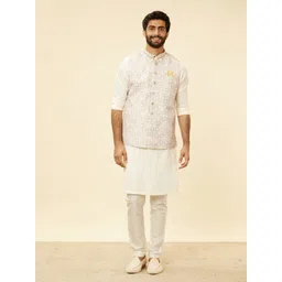 Manyavar Geometric Printed Mandarin Collar Nehru Jacket-picture-19