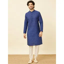 Manyavar Geometric Printed Pure Cotton Straight Kurta-picture-12