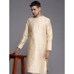 Manyavar Men Beige Ethnic Motifs Thread Work Kurta with Churidar-image-31