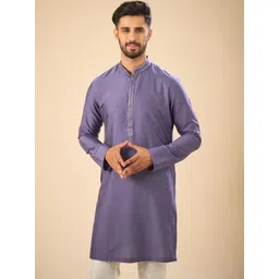 Manyavar Men Embroidered Regular Thread Work Kurta with Pyjamas-picture-20