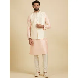 Manyavar Men Embroidered Woven Nehru Jacket-picture-39