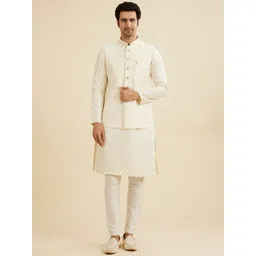 Manyavar Men Embroidered Woven Nehru Jacket-picture-40