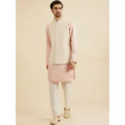 Manyavar Men Embroidered Woven Nehru Jacket-picture-42