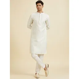 Manyavar Men Ethnic Motifs Embroidered Regular Thread Work Kurta with Pyjamas-picture-16