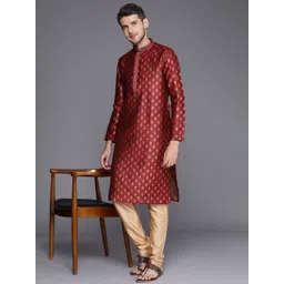 Manyavar Men Ethnic Motifs Woven Design Kurta with Pyjamas-picture-28