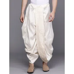 Manyavar Men Floral Embroidered Beads & Stones Art Silk Ankle Length Dhoti Pants-picture-57