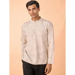 Manyavar Men Floral Embroidered Thread Work Floral Kurta-picture-33