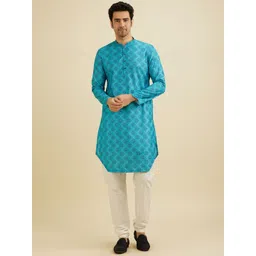 Manyavar Men Floral Printed Kurta-image-32
