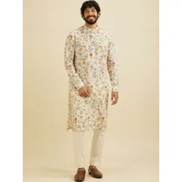 Manyavar Men Floral Printed Kurta-image-47