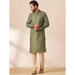 Manyavar Men Floral Printed Kurta with Churidar-image-29