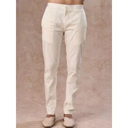 Manyavar Men Floral Printed Regular Mirror Work Kurta with Trousers-image-19