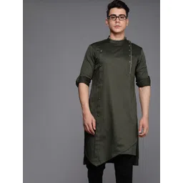 Manyavar Men Green Solid Straight Kurta-picture-27