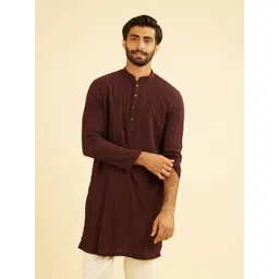Manyavar Men Mandarin Collar Straight Kurta-image-10