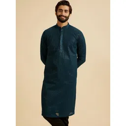 Manyavar Men Regular Sequinned Kurta with Pyjamas-image-11