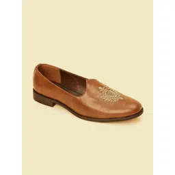 Manyavar Men Self Design Loafer Style Mojaris-picture-31