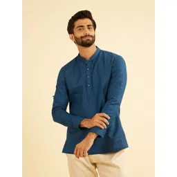 Manyavar Men Solid Festive Cotton Short Kurta-picture-35