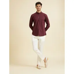 Manyavar Men Splendour Men Mandarin Collar Short Kurta-picture-13