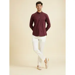Manyavar Men Splendour Men Mandarin Collar Short Kurta-picture-12