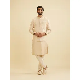 Manyavar Men Woven Design Nehru Jacket-image-23