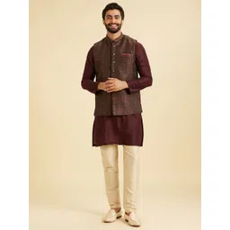 Manyavar Men Woven Design Stone Work Nehru Jackets-picture-28