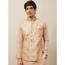 Manyavar Printed Woven Nehru Jacket-picture-20