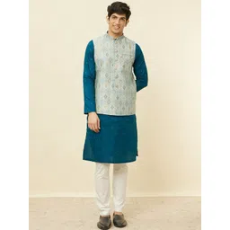 Manyavar Printed Woven Nehru Jacket-picture-34