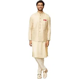 Men's Art Silk Embroidered Self-Textured Nehru Jacket (1pc)-image-31