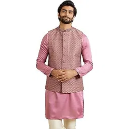 Men's Art Silk Floral Embroidered & Embellished Nehru Jacket (1pc)-image-26