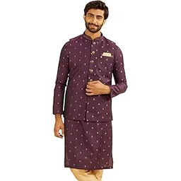 Men's Art Silk Neck Embroidery & Foil Print Nehru Jacket (1pc)-image-47