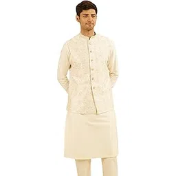 Men's Art Silk Printed & Chikan Embroidery Nehru Jacket (1pc)-image-24