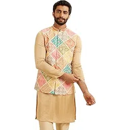 Men's Blended Cotton Multicolored Printed Jacket (1pc)-image-19