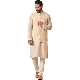 Men's Blended Viscose Nehru Jacket-image-21