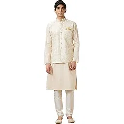 Men's Blended Viscose Sleeveless Traditional Nehru Jacket-image-24