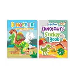 maple press Activity Books for Kids Set of 2 Books Dinosaur Sticker Book, Coloring Book - English-picture-25