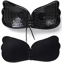 mapperz Invisible Adhesive Bra for Women, Backless, Strapless Stick on Bra Push up Lift Bras for Women Dress Reusable Silicone Nipple Covers-picture-26