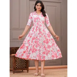 Maquien Floral Print A-Line Midi Dress-picture-40