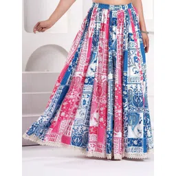 Maquien Printed Maxi Flared Skirts-picture-12