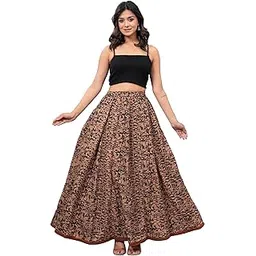 maquien Women's Rayon Printed Flared Skirt (Skirt87)-picture-49