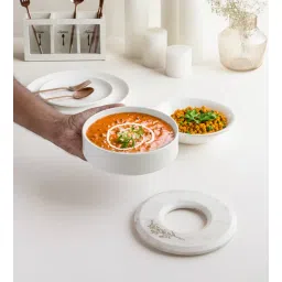 marbleous White Marble Round Trivet-picture-25