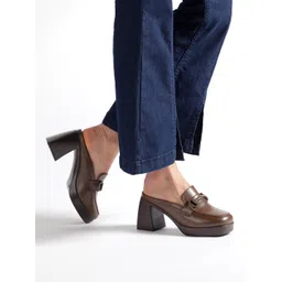 Marc Loire Buckled Block Mules-picture-16