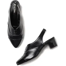 marc loire Women Pointed Toe Block Heel Mules Sandal Formal Footwear-picture-39